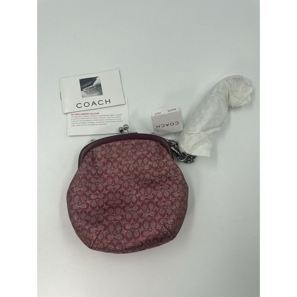 NEW COACH SIGNATURE Metallic Bordeaux Monogram C FRAMED KISSLOCK XBODY BAG